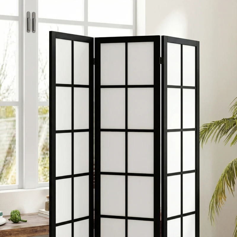 3 Panel Room Divider, 5.6 ft Folding Wall Divider Room Partition for Home Office, Bedroom, Black