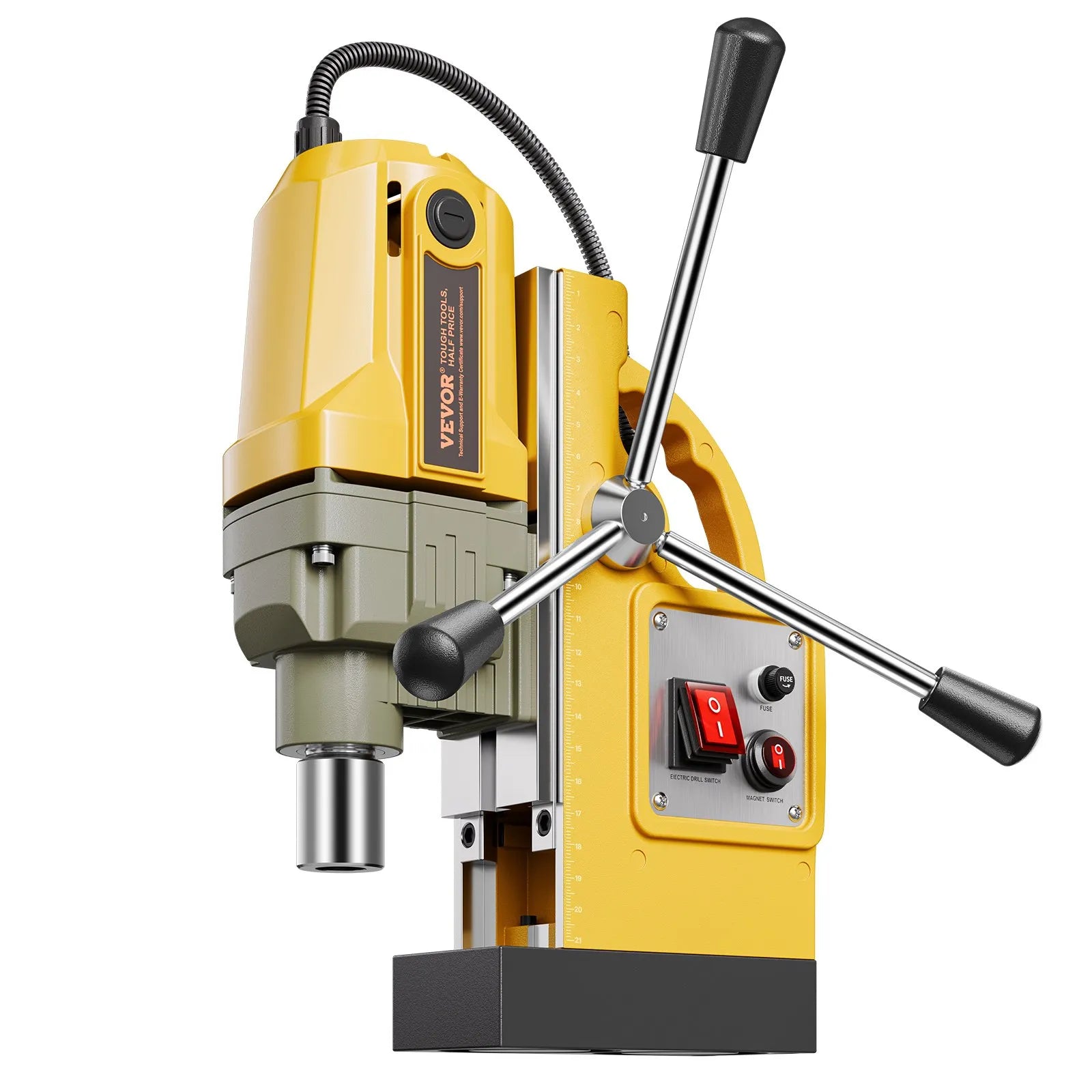 Magnetic Drill 1400W 2922 lbf Mag Drill Press 2 in Boring Diameter 0-750 RPM