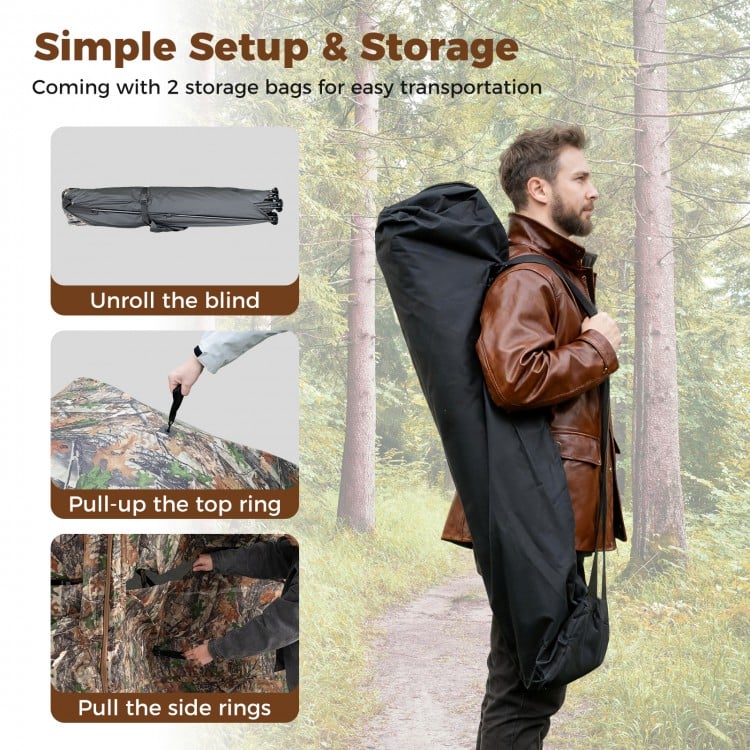 2-6 Person Side-by-Side Hunting Blinds Double One-way See-through Ground Blinds
