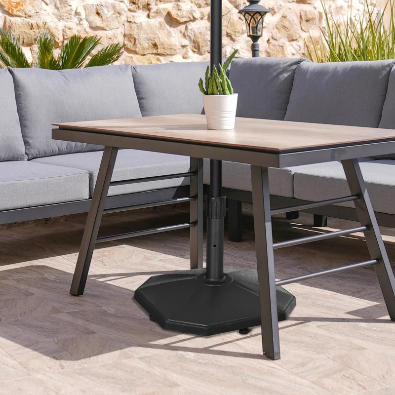 48lbs Concrete Square Patio Umbrella Base Weight, Outdoor Umbrella Stand Holder for Lawn, Deck, Backyard, Garden, Black