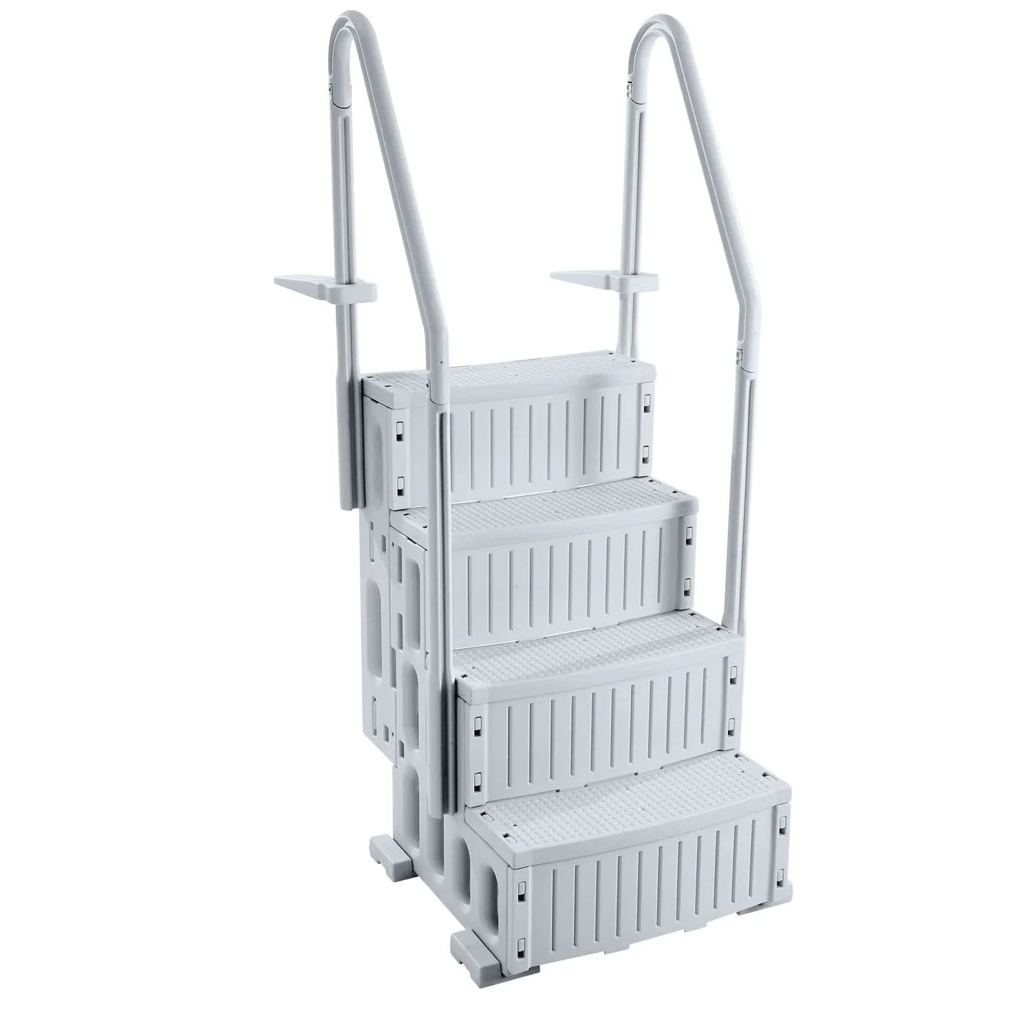 VEVOR 4-Step Grey Pool Ladder of 2 Handrails Supports 400 lb for 48-54 In Pool