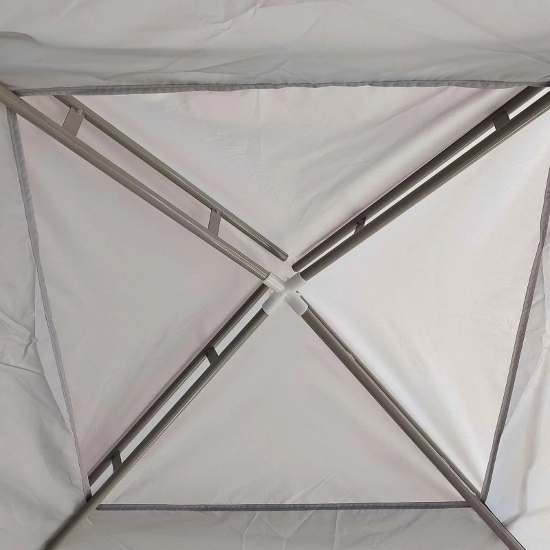 10' x 10' Outdoor Canopy Tent Party Tent with Mesh Netting and Double Tier Roof for Backyard, Garden, Patio, Grey