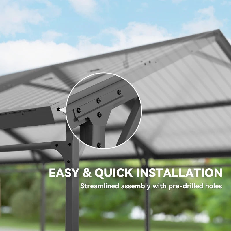 10 x 15ft Metal Carport, Heavy-Duty Carport Canopy with Reinforced Steel Frame & Roof, All-Weather Protection