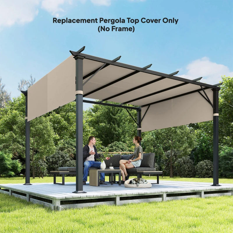 2 Pcs UV Protection Pergola Replacement Canopy, Pergola Shade Cover, Easy to Install, for 10' x 11.8' Pergola, Khaki
