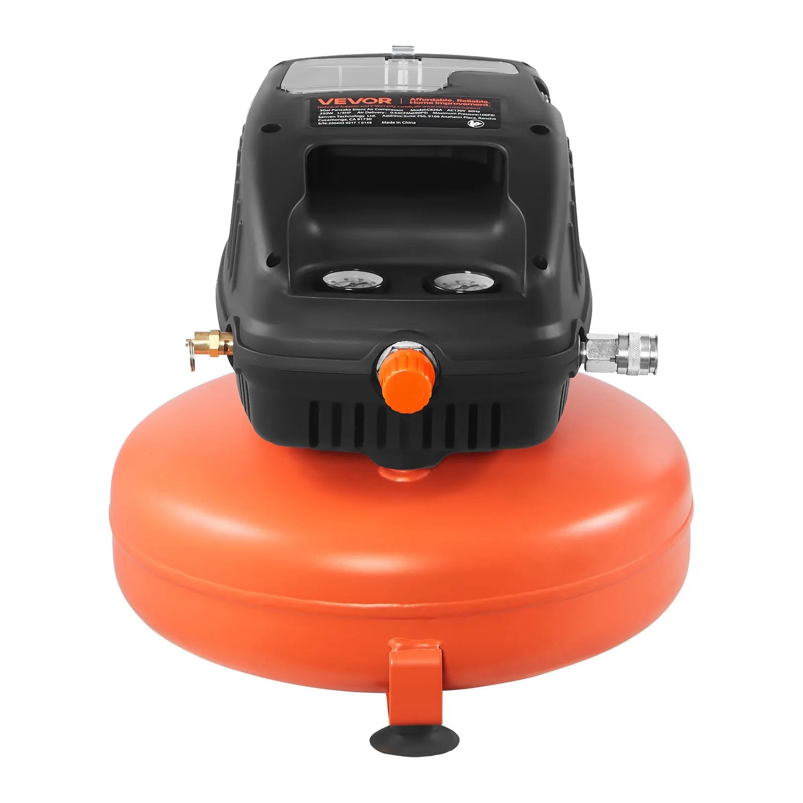 VEVOR 3 Gallon Air Compressor 1/3HP 0.54CFM@90PSI & 100PSI Max Working Pressure