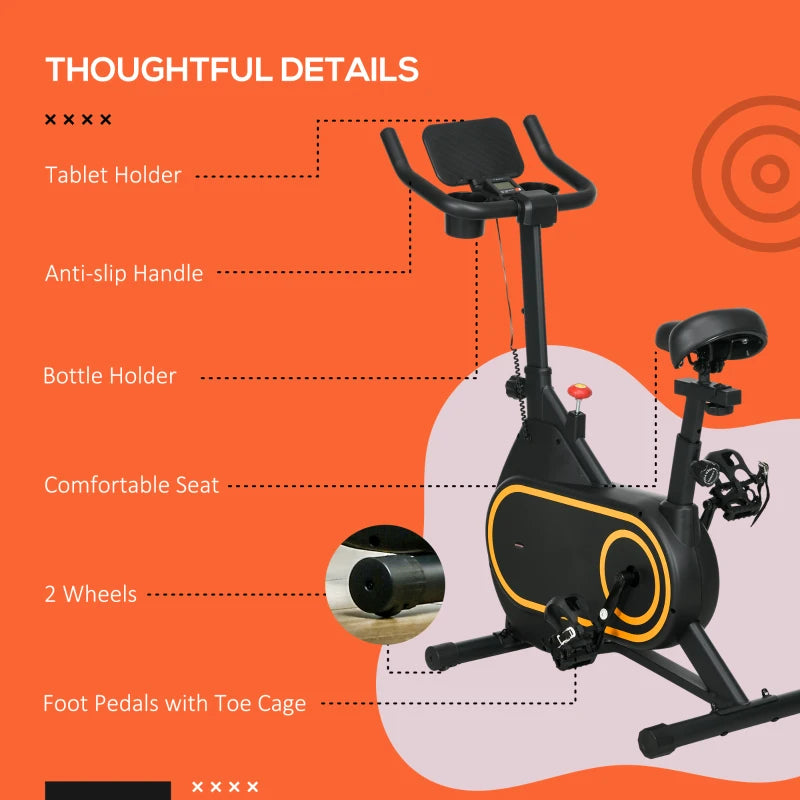 Soozier Exercise Bike, Magnetic Resistance Exercise Bike with LCD Display, Low Noise Stationary Indoor Cycling Bike for Home