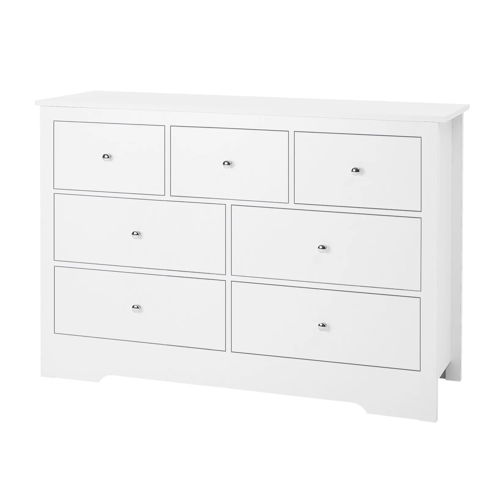 VEVOR 7 Drawer Dresser Wooden Chest of Drawers with Sliding with Anti-tip Device