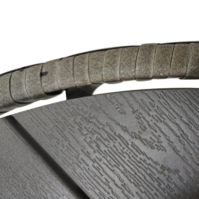 27.5" Outdoor Wicker Dining Table, PE Rattan Patio Furniture with Wood-plastic Composite Top, Grey