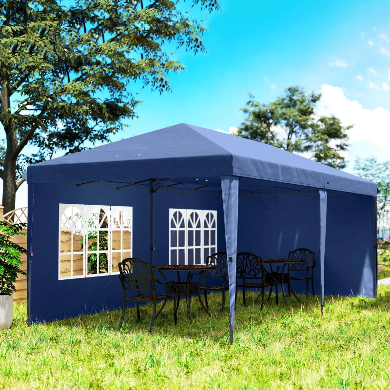 10' x 20' Outdoor Pop Up Canopy Tent Party Tent Instant Shelter W/ Carrying Bag, Blue