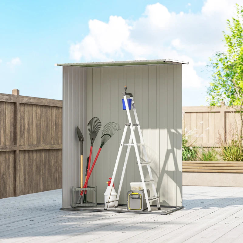 5 x 3ft Outdoor Storage Shed Metal Garden Shed Cabanon with Sloped Roof, Lockable Door for Tool, Light Green