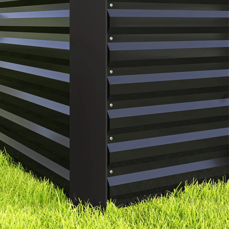 Set of 2 Galvanized Metal Planters for Outdoor Plants, 4' x 2' x 2' Raised Garden Bed, Dark Grey