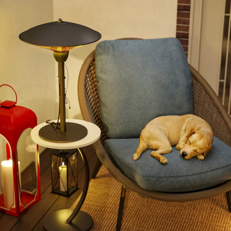 1500 W Electric Patio Heater with Tip-Over Protection, Outdoor Heater with Pull Switch, Black