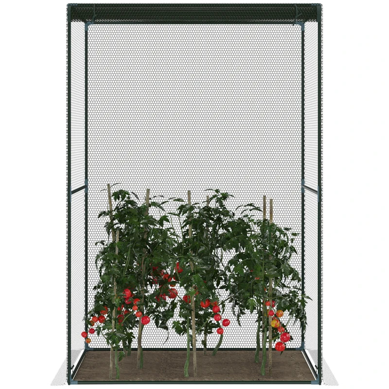 4' x 4' Walk-in Greenhouse, Garden Planting Warm House With Roll-Up Zipper Door for Seedlings Herbs Flowers, Dark Green