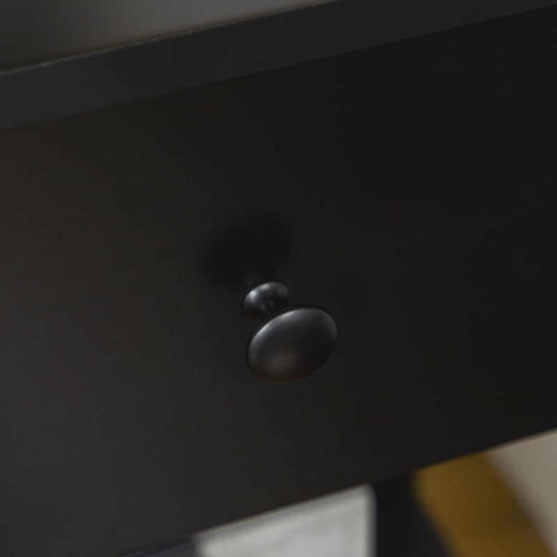 Side Table Set of 2, End Tables with Drawer and Bottom Shelf, 2-tier Nightstand for Bedroom, Living Room, Black