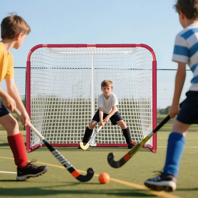 Soozier Hockey Net, Easy Set Up Hockey Goal with Steel Frame, PE Mesh, Outdoor Hockey Training Equipment for Garden, Backyard