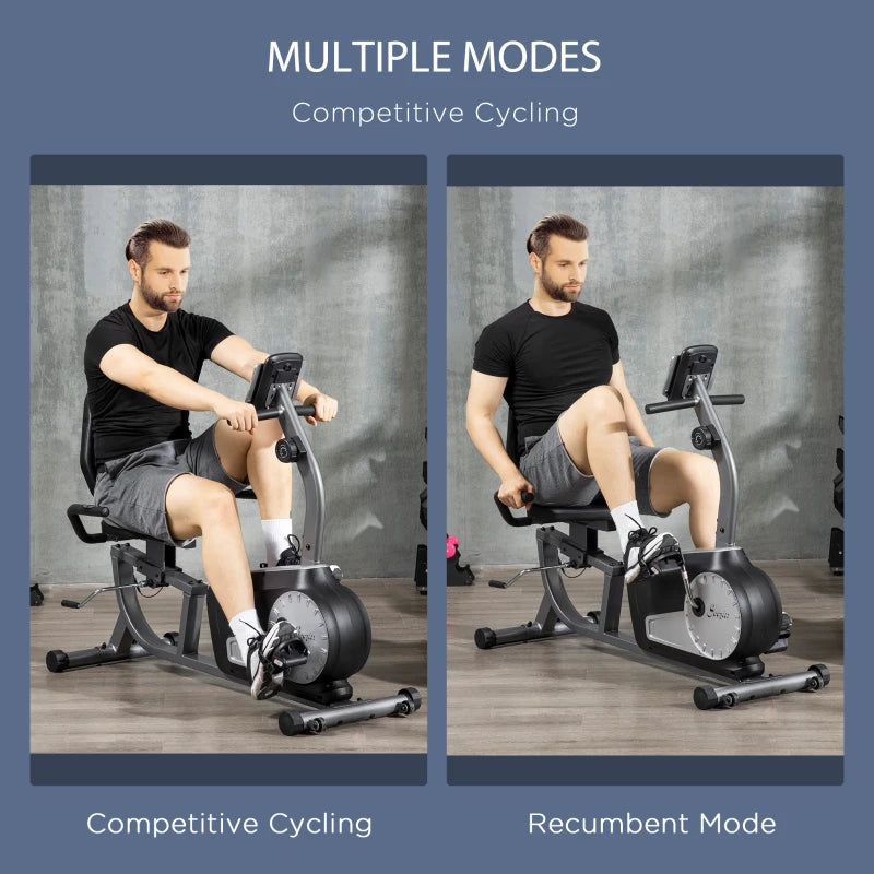 Soozier Exercise Bike, Stationary Bike with 8-Level Magnetic Resistance, LCD Display, Adjustable Seat and Backrest for Home Gym