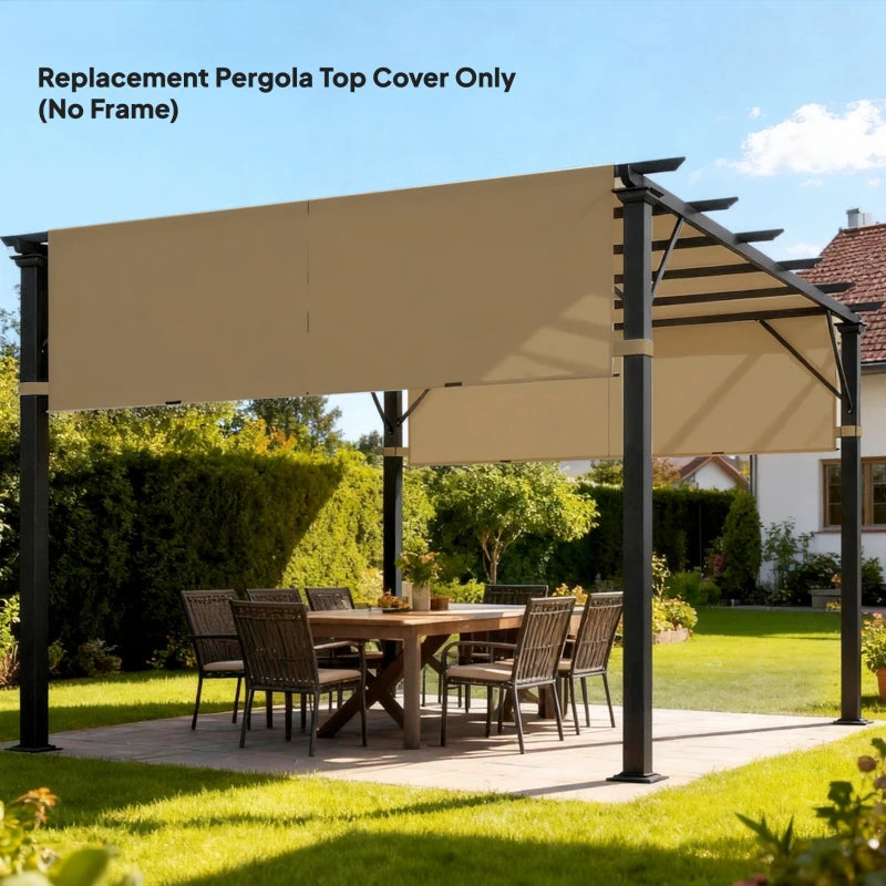 2 Pcs UV Protection Pergola Replacement Canopy, Pergola Shade Cover, Easy to Install, for 10' x 10' Pergola, Sand