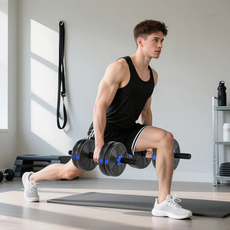 Soozier Adjustable Dumbbell Set, 3 in 1 Weights Dumbbells Set for Home Gym, 33lb Free Weights with Connector and Non-Slip Grip