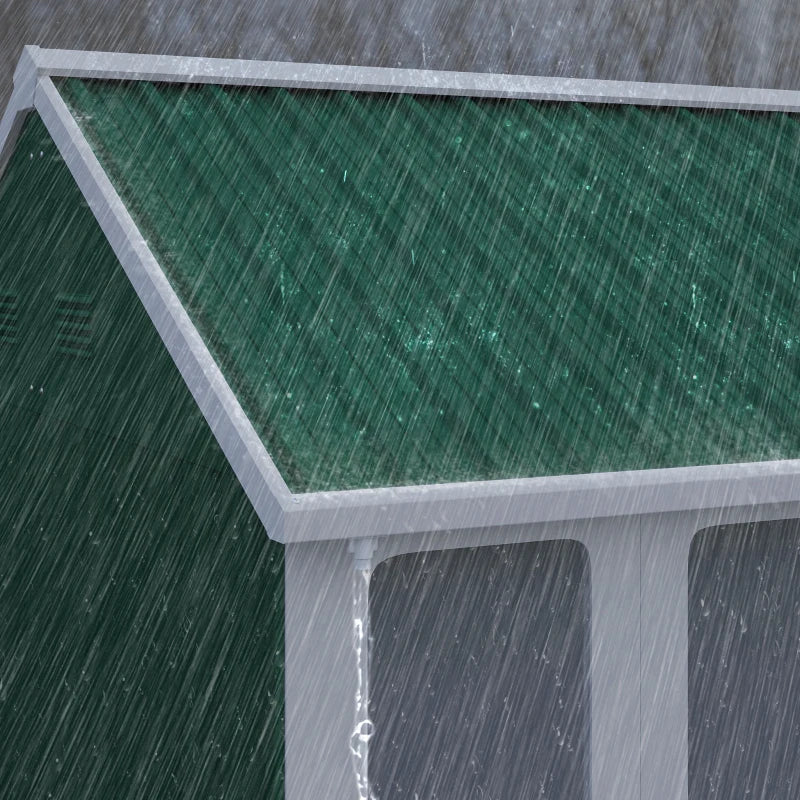 12' x 5.5' Metal Garden Storage Shed, Outdoor Tool Storage House with Lockable Door, Vents, Sloped Roof, Green