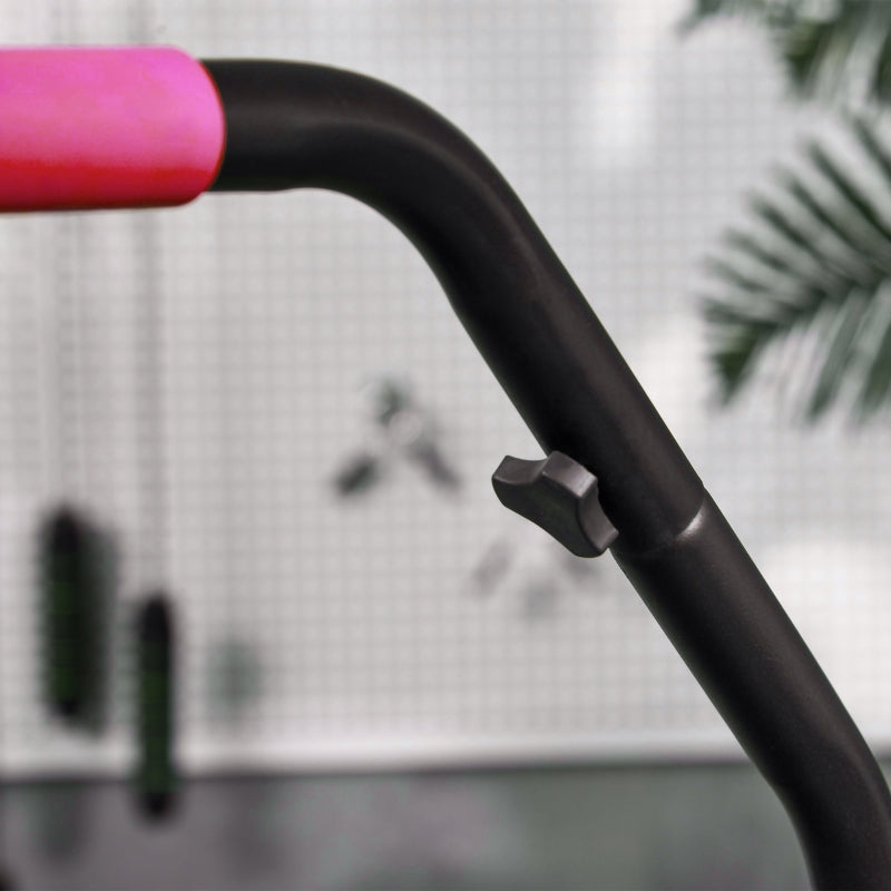 Soozier 40" Foldable Mini Fitness Trampoline, with Adjustable Foam Handle, Pink