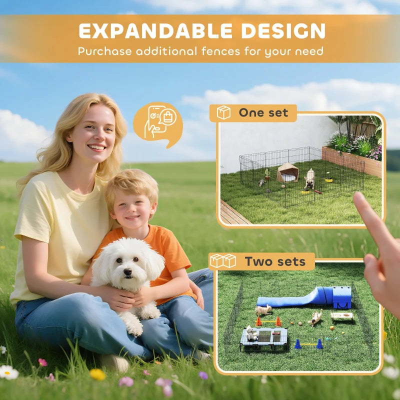 24inch Foldable Metal Exercise Pet Playpen Yard Dog Puppy Kennel Cage 12 Panels