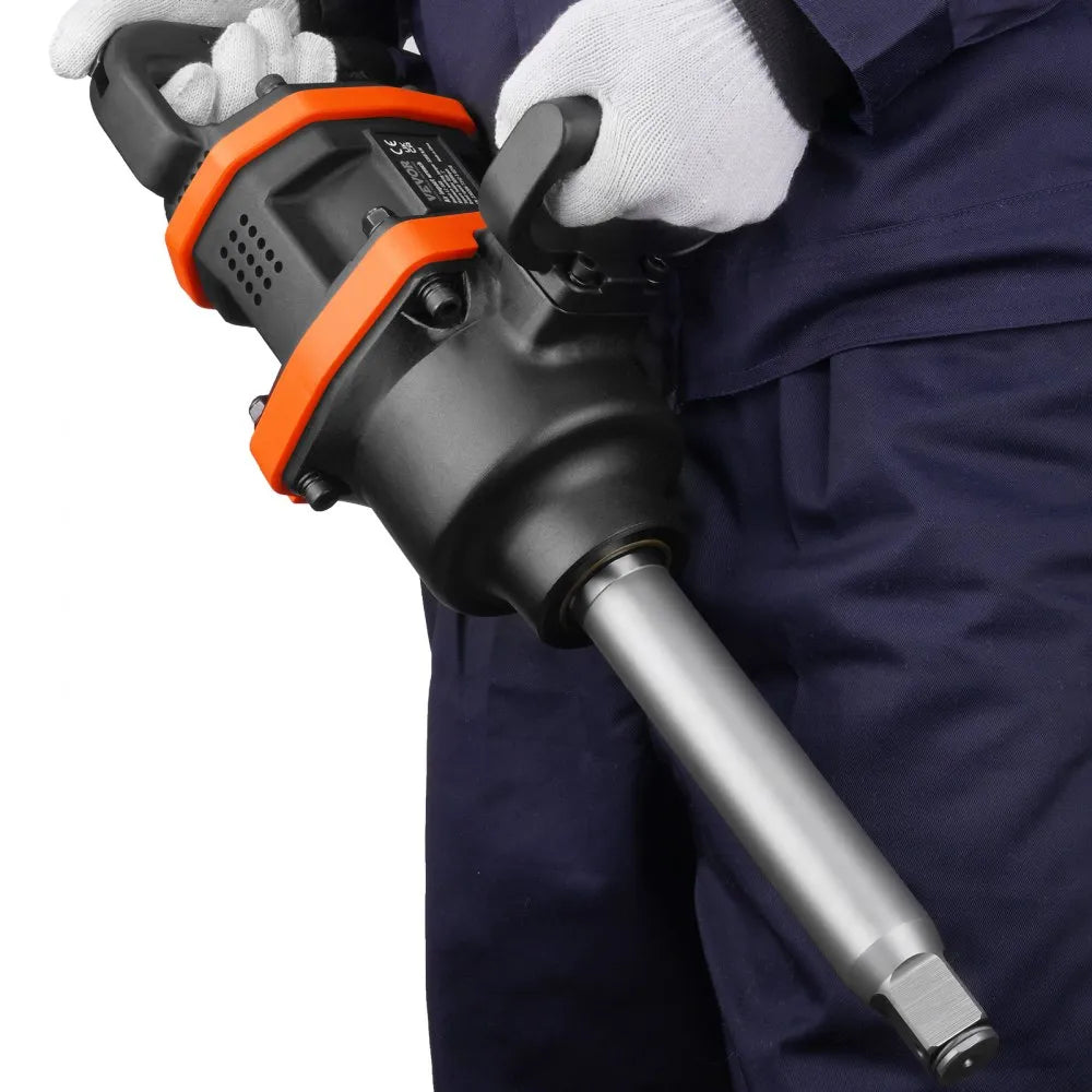 VEVOR 1 Inch Air Impact Wrench, Up to 3160 ft-lbs High Reverse Torque Output 1" Pneumatic Impact Gun w/ 8 Inch Extended Anvil & Carrying Case for Heavy Duty Repairs and Maintenance