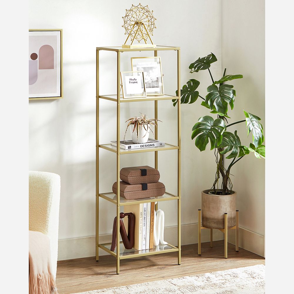VASAGLE Bookcase, Slim Shelving Unit