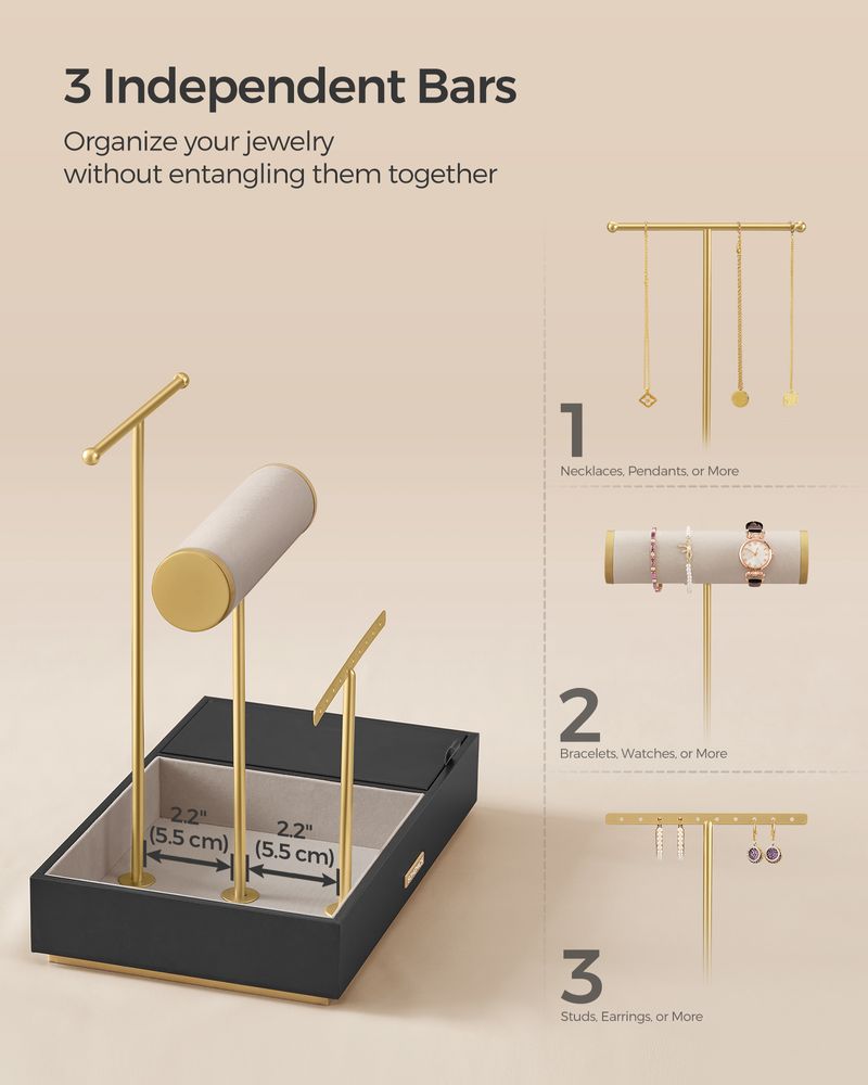 SONGMICS Jewelry Holder with Necklace Earring Bracelet Holder
