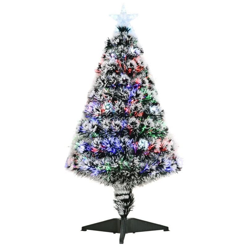 HOMCOM Pre-Lit LED Optical Fiber Christmas Tree with Stand