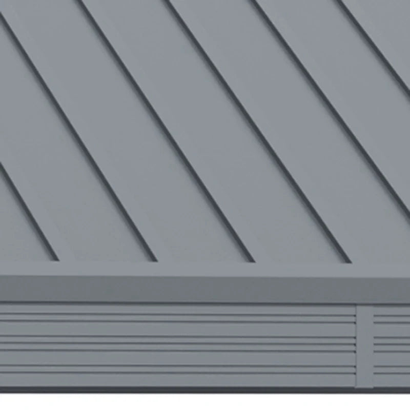 Outsunny 12' x 10' Hardtop Gazebo Steel Canopy Outdoor Pergola with Netting and Aluminum Frame for Patios, Gardens, Lawns, Dark Grey