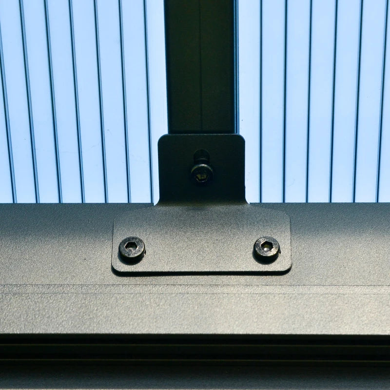 Outsunny 10'x12' Hardtop Patio Gazebo Aluminum Gazebo Canopy with Double Tier Roof, Curtains, Netting Sidewalls, Black & Grey