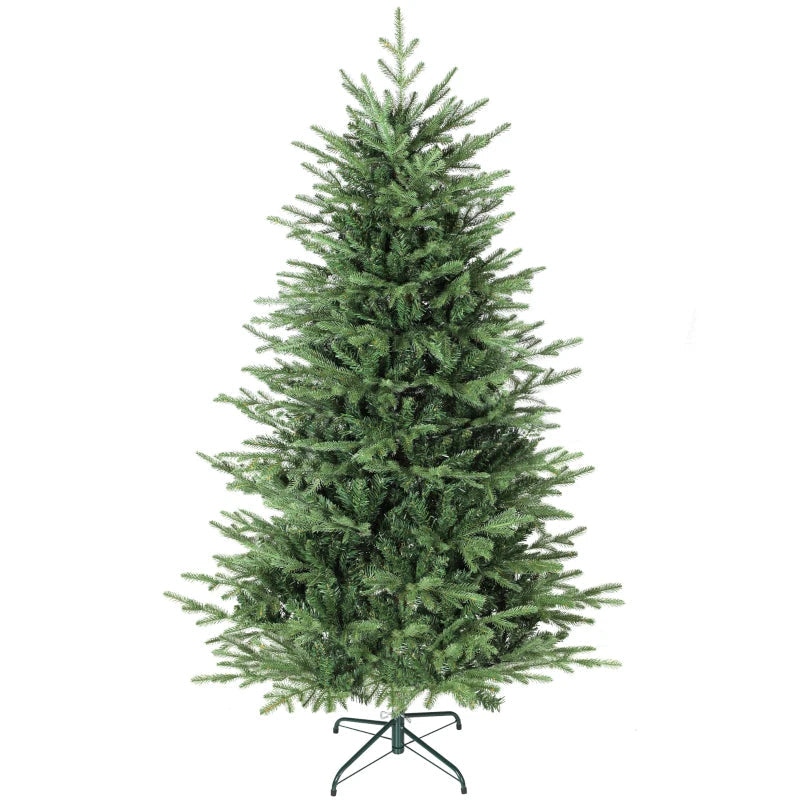 HOMCOM 5ft Artificial Christmas Tree – Dense Realistic Full Ponderosa Fir, Hinged Branches, Easy Assembly
