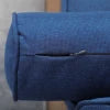 HOMCOM Mid-Century Sofa, Couch with Button-Tufted Back Cushion, Velvet Feel Fabric Upholstery, 2 Cylindrical Pillows and Rubber Wood Legs, Dark Blue