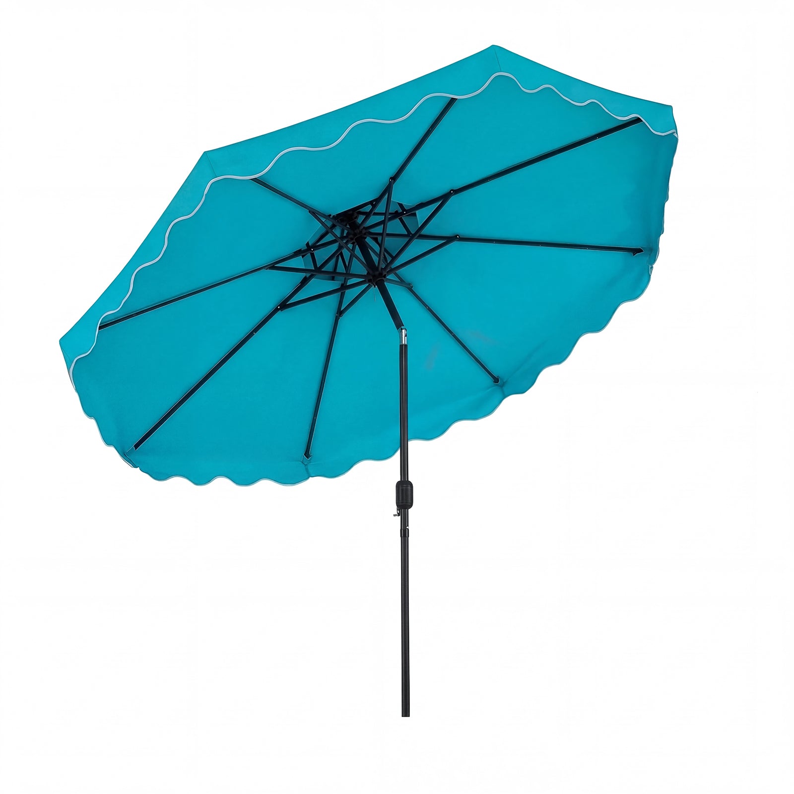 10 Feet Patio Umbrella with Push Button Tilt and Crank-Turquoise