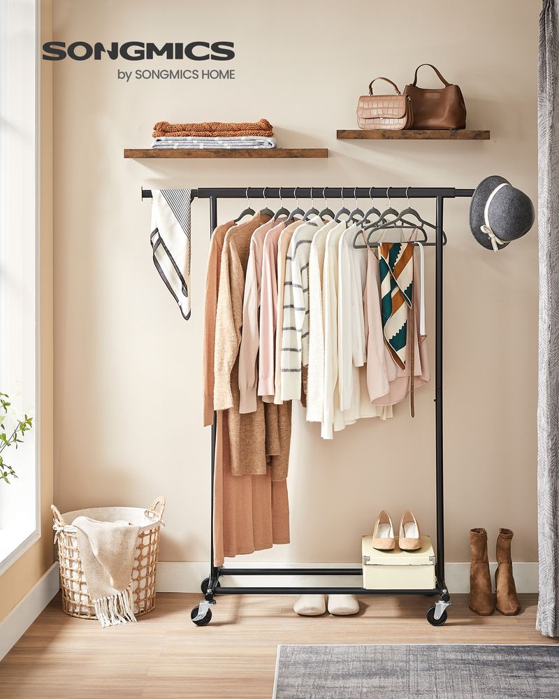 SONGMICS Clothes Rack with Extendable Hanging Rail