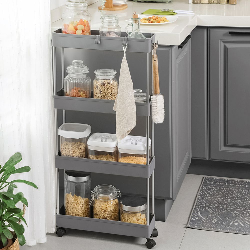 SONGMICS 4-Tier Narrow Utility Cart on Wheels