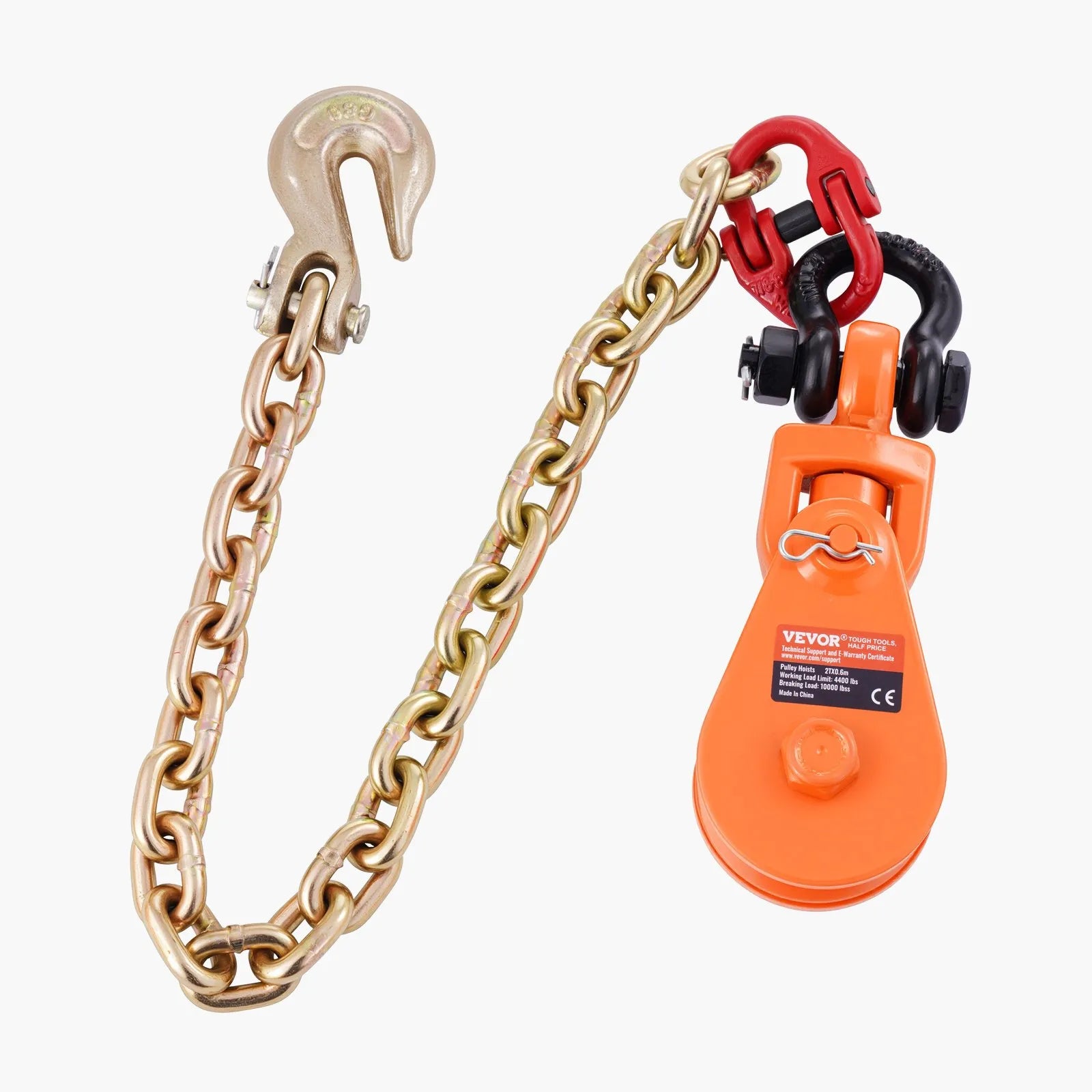 VEVOR 2 Ton 3" Snatch Block Chain Flatbed Tow Truck Rollback Car Carrier Cable
