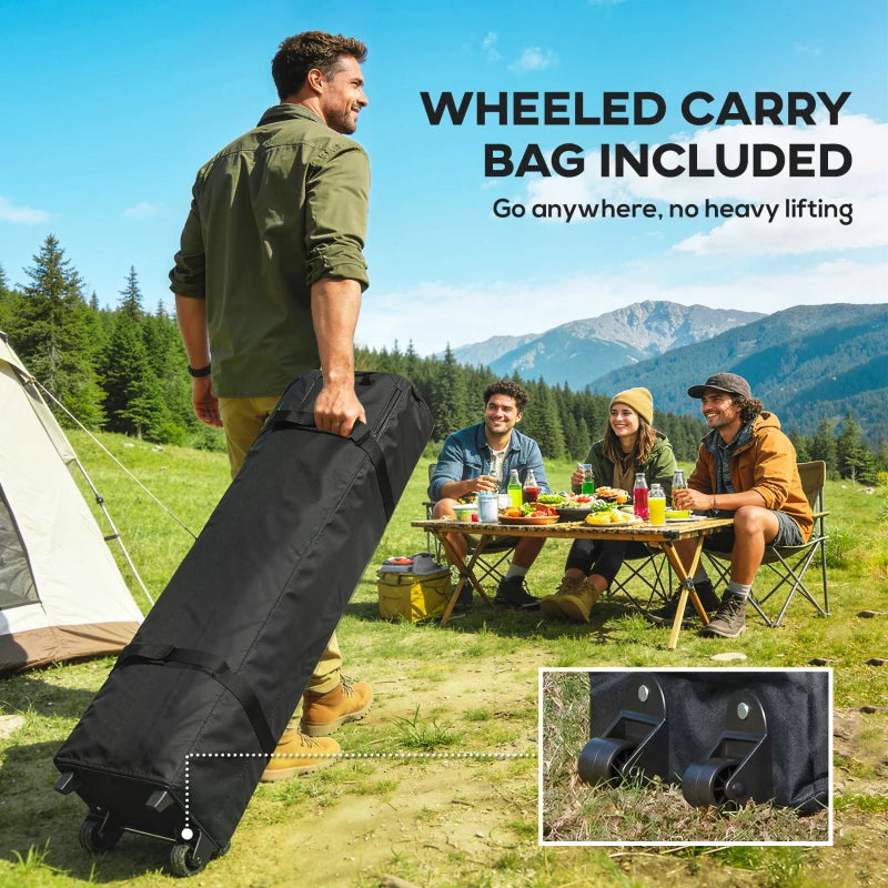10 x 10 ft Pop Up Canopy Tent with 4 Sidewalls, UPF 50+ 1-Button Push Outdoor Instant Canopy with Wheeled Bag, Dark Grey
