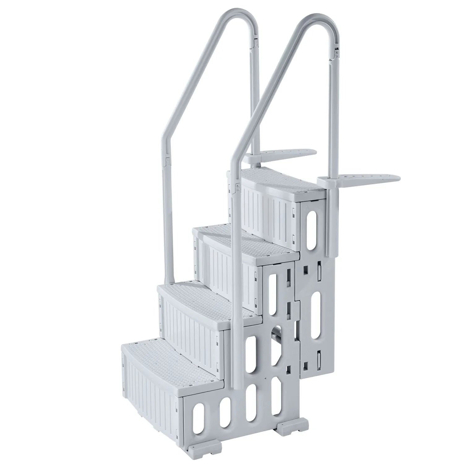 VEVOR 4-Step Grey Pool Ladder of 2 Handrails Supports 400 lb for 48-54 In Pool