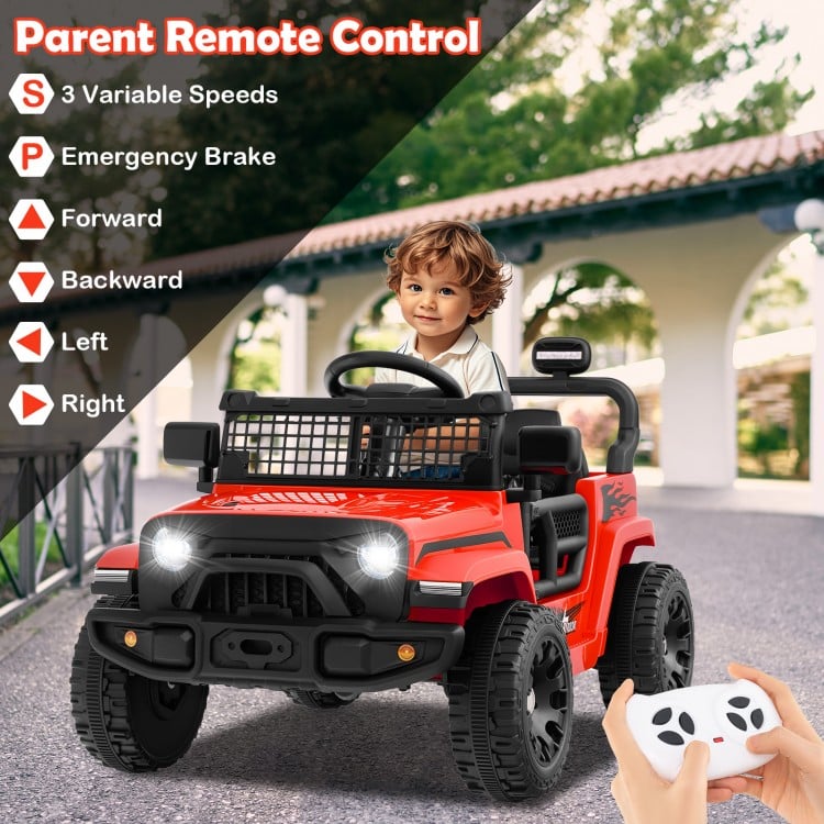 12V Kids Ride on Truck Car Battery Powered Electric Vehicle-Red