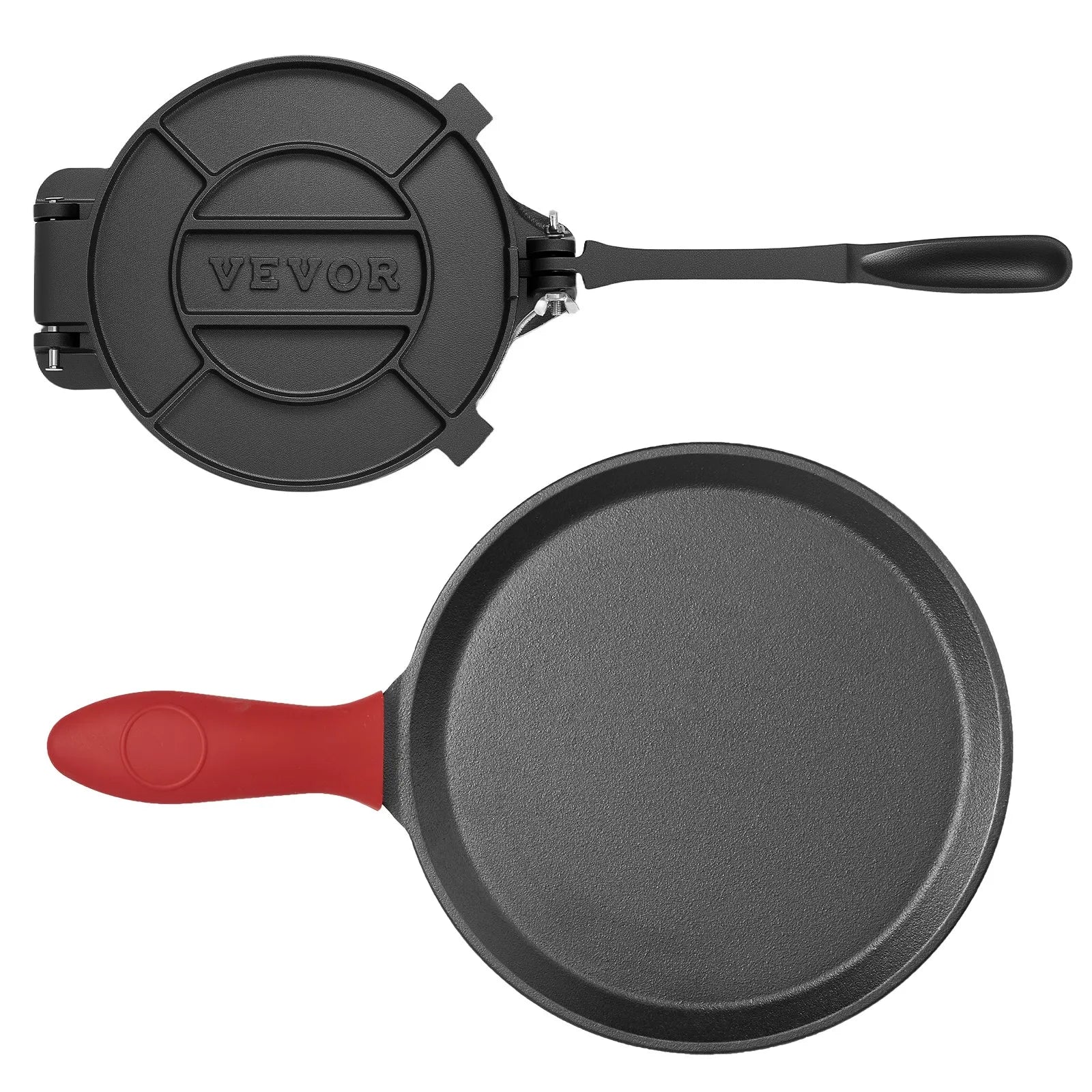 VEVOR 8 Inch Tortilla Press Chapati Maker Roti Dough Maker Heavy Duty Cast Iron
