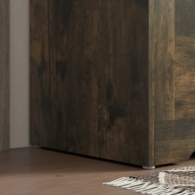 39.4 Inches Storage Chest, Storage Trunk with 2 Safety Hinges for Living Room, Brown Wood Grain
