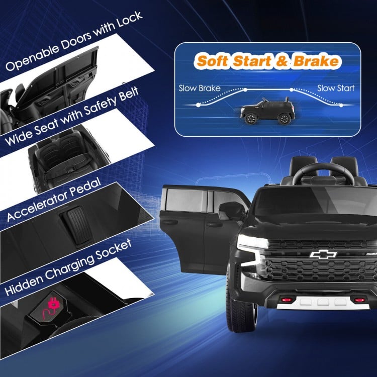 12V Kids Ride on Car with 2.4G Remote Control-Black