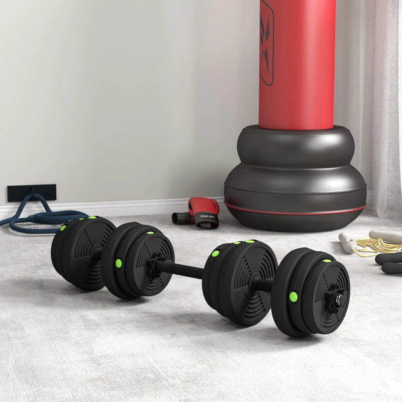 Soozier 55LBS 2-in-1 Adjustable Barbell & Dumbbells Set, Weights Set with Non-slip Handles for Men and Women Home Gym Training