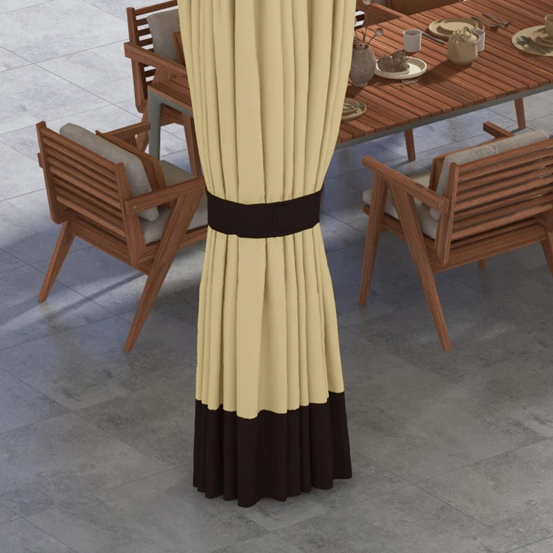 10' x 12' Double Roof Patio Gazebo Canopy, Outdoor Gazebo Shelter with Netting & Curtains, for Garden, Lawn and Deck