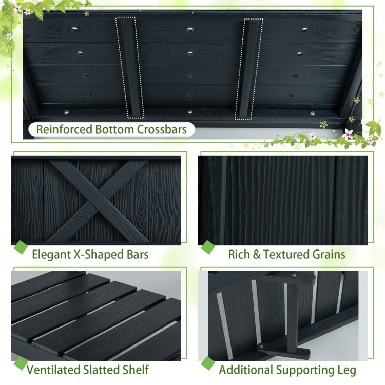 HIPS Raised Garden Bed Poly Wood Elevated Planter Box-Black