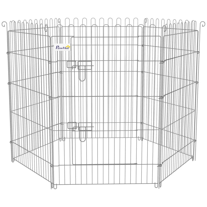 36inch 8-Panel Dog Playpen Octagon Pet Exercise Playpen Crate Foldable Dog Cage Pen Puppy Kennel, Black
