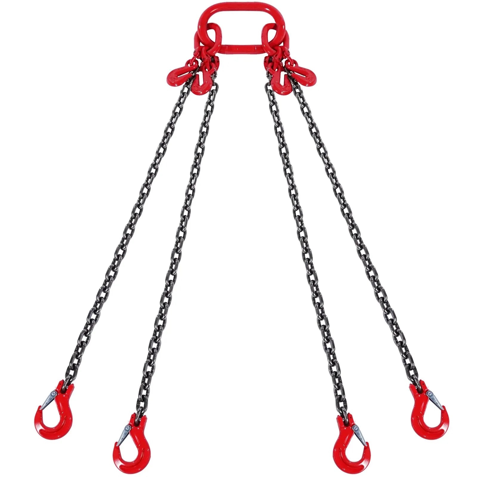 VEVOR 5/16" x 10' Chain Sling 4 Legs G80 Lifting Chain with Grab Hooks 11000 lbs