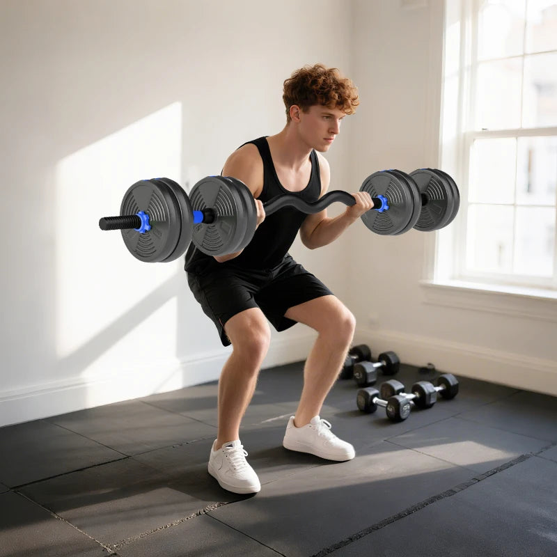 Soozier Adjustable Dumbbell Set, 3 in 1 Weights Dumbbells Set for Home Gym, 33lb Free Weights with Connector and Non-Slip Grip