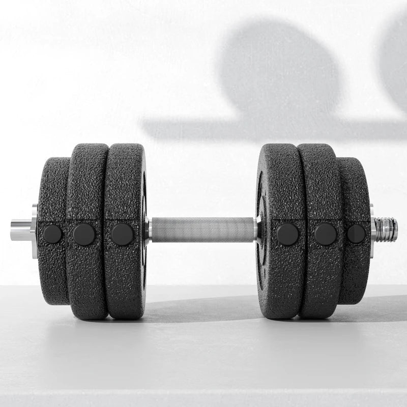 Soozier 2 x 33 lbs Adjustable Dumbbells Weight Set Dumbbell Hand Weight Barbell for Body Fitness Lifting Training for Home Office Gym, Black
